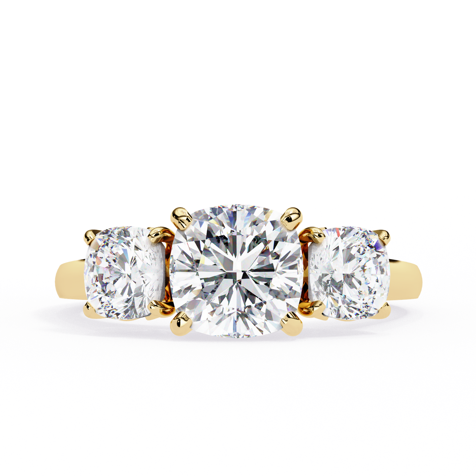 Luxury Three-Stone Round Diamond Ring