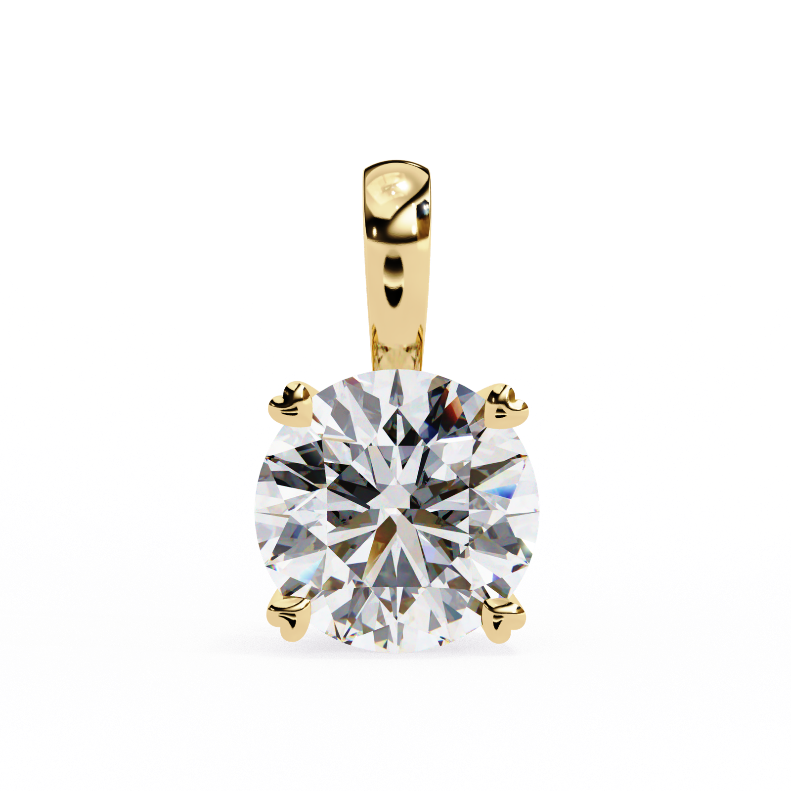 Round-Cut Solitaire Diamond Pendant Necklace