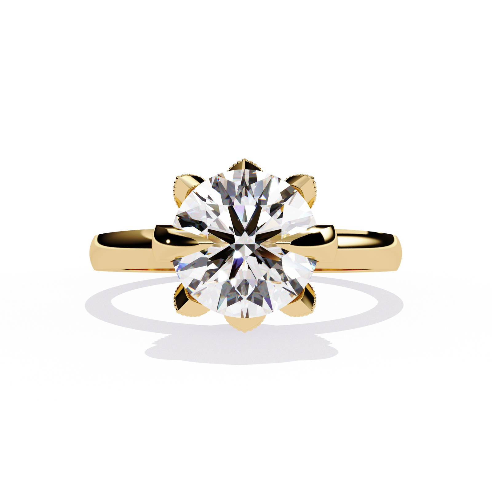 Royal Bloom Diamond Solitaire Ring