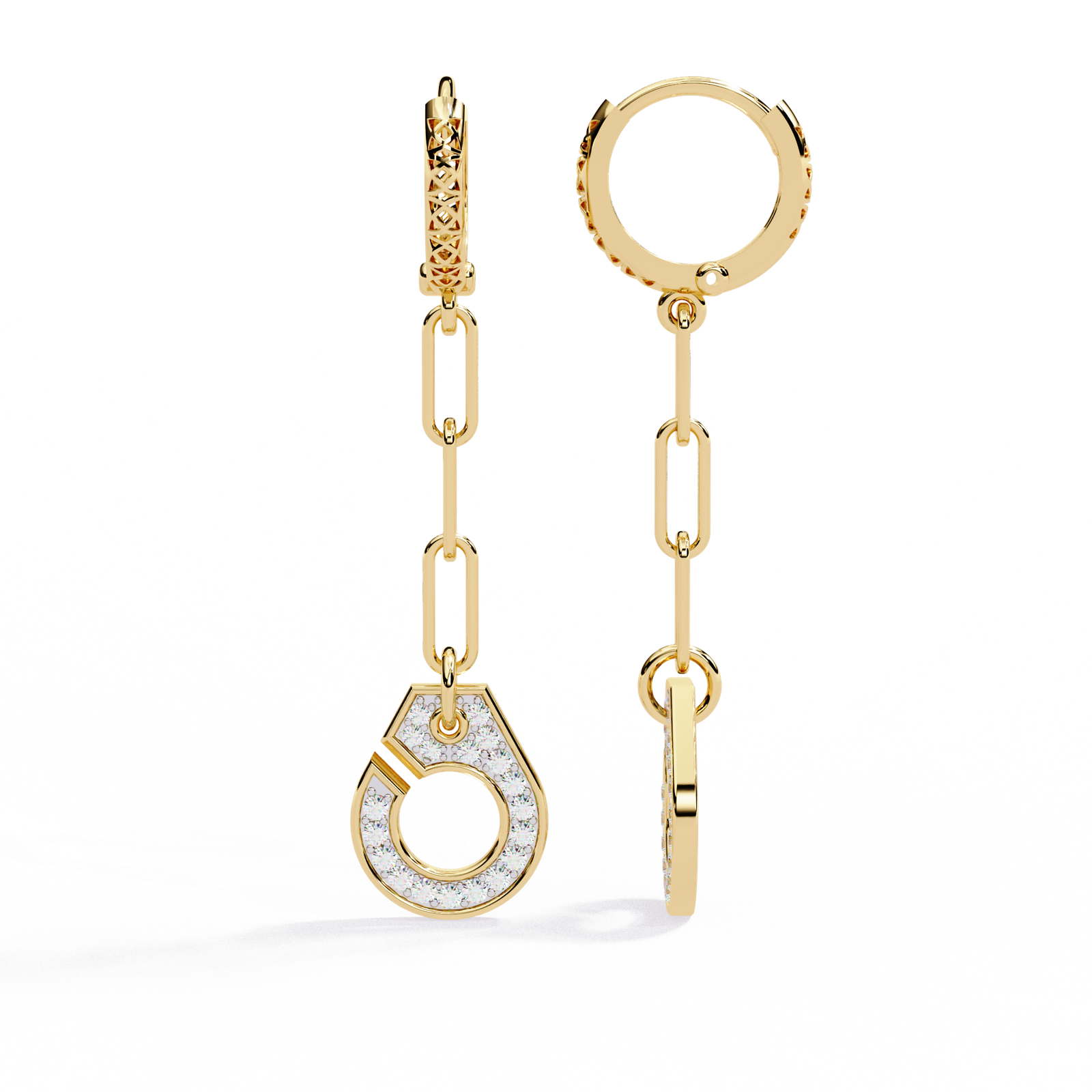 Diamond Teardrop Chain Drop Earrings